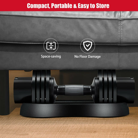Mancuerna ajustable 5 en 1 de 27.5 libras para gimnasio, hogar y oficina