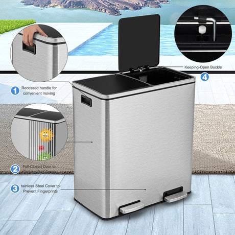 Cubo de basura doble de 60 litros