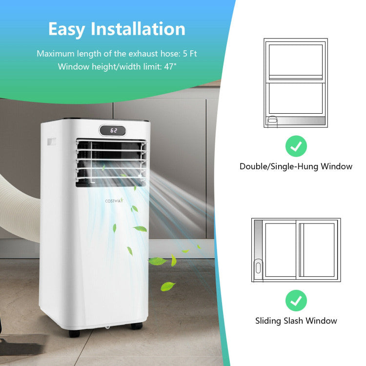 Acondicionador de aire portátil 3 en 1 de 8000 BTU con control remoto