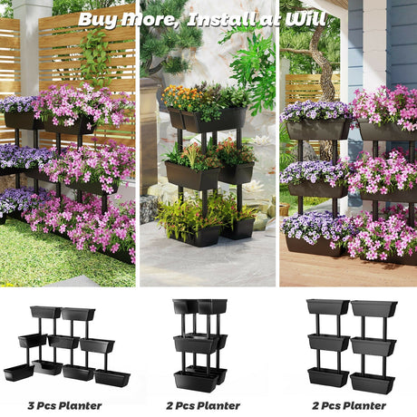 Soporte vertical de 3 niveles para plantas, de pie, para jardinería y cultivo