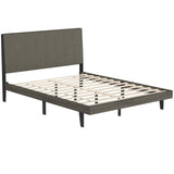 Base de cama tapizada Queen con cabecero capitoné