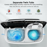 Mini lavadora semi-automática de doble tina de 8 libras con centrifugadora portátil