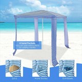 Cenador de playa plegable de 6.6 x 6.6 pies, fácil de montar, con bolsa de transporte