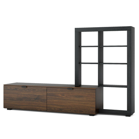 Mueble de TV 2 en 1 con estantería de 4 niveles para televisores de hasta 50 pulgadas