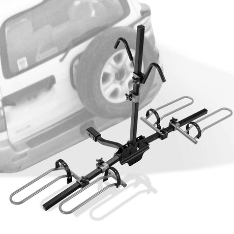 Portabicicletas de enganche para 2 bicicletas, para receptores de 1-1/4 o 2 pulgadas - Negro