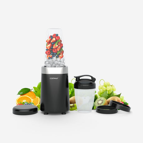 Batidora portátil de 1000 W con diseño de 6 cuchillas - Negra