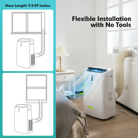 Aire acondicionado portátil 4 en 1 de 12000 BTU con control inteligente - Blanco