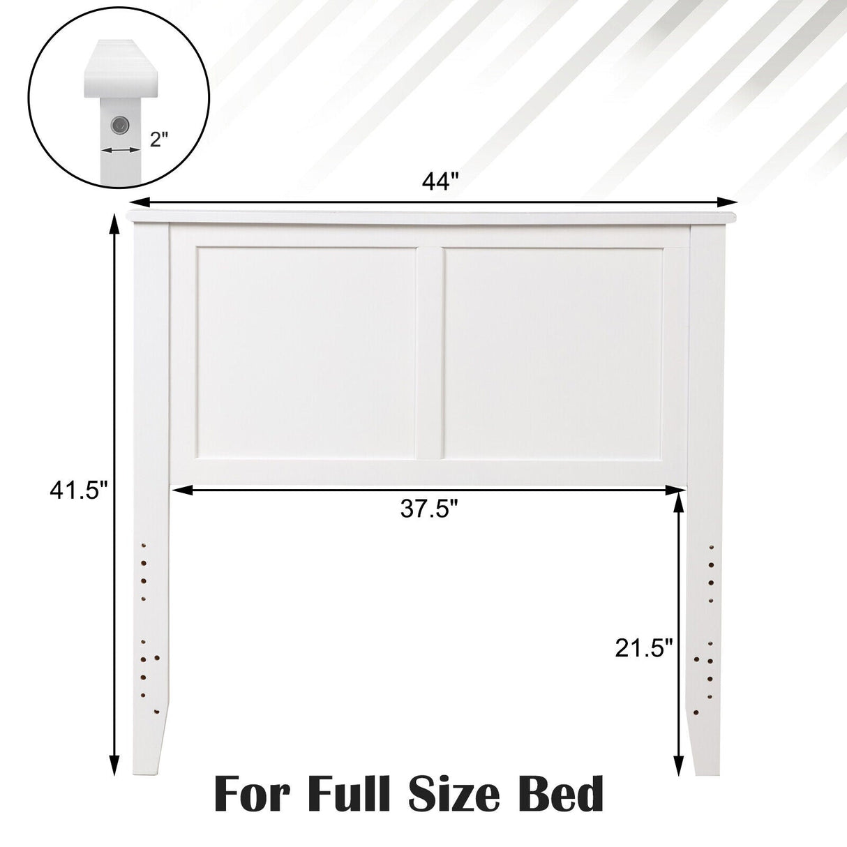 Cabecero de panel plano de madera maciza para cama individual