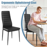 Juego de 4 sillas de comedor modernas de cuero con estructura de metal