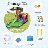 Castillo Inflable para Niños con Tobogán, Escalada, Parque Acuático, Piscina, sin Soplador