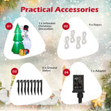 Set de Decoración Navideña Inflable de Muñeco de Nieve y Árbol de 6 Pies de Altura con Luces LED