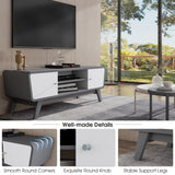 Mueble de TV con puertas corredizas y estante ajustable para televisores de hasta 55 pulgadas