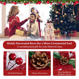 Set de 3 decoraciones de cajas de regalo navideñas iluminadas con lazos rojos