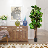 Ficus Lyrata Artificial de 5 Pies con Maceta Decorativa