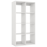 Estantería de 8 cubos con barandilla trasera para salón o dormitorio - Blanca