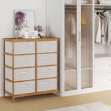Cómoda de 8 cajones con cubos de tela extraíbles para dormitorio - Beige
