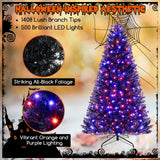 Árbol de Navidad Artificial de 6/7/8 Pies con 6 Modos de Iluminación y Sonidos Escalofriantes