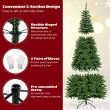 Árbol de Navidad Artificial de Esquina de 8 pies con 1137 Puntas de Rama y 360 Luces LED Blancas Cálidas