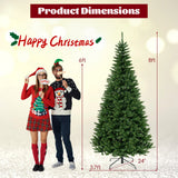 Árbol de Navidad Artificial de Esquina de 8 pies con 1137 Puntas de Rama y 360 Luces LED Blancas Cálidas