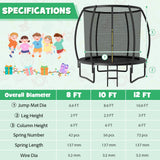8 Feet ASTM Approved Recreational Trampoline with Ladder-Blue