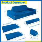 Juego de sofá convertible para niños de 6 piezas con cremallera