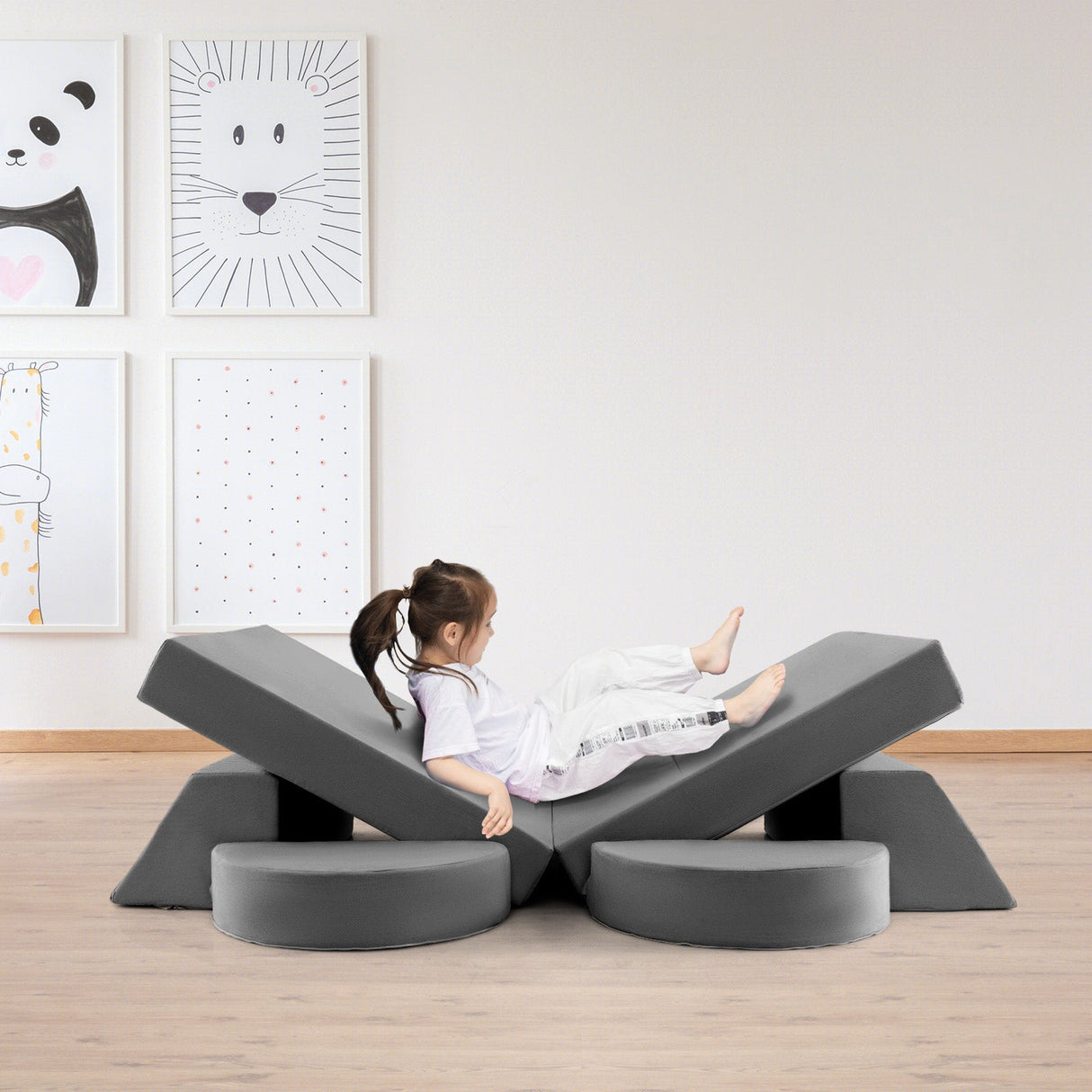 Sofá de juegos modular de 8 piezas para niños con funda desmontable para sala de juegos y dormitorio