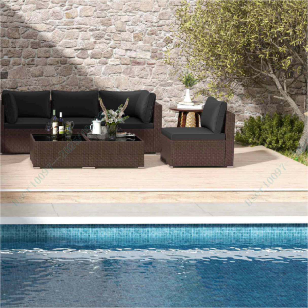 Juego de salón de patio de 8 piezas: comodidad y estilo combinados