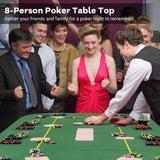 Tablero de póker plegable de 79 x 36 pulgadas para 8 jugadores con bolsa de transporte y portavasos
