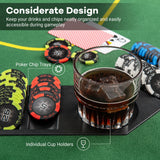 Tablero de póker plegable de 79 x 36 pulgadas para 8 jugadores con bolsa de transporte y portavasos