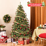 Árbol de Navidad de 1,8/2,1/2,4 metros con luces LED blancas cálidas y piñas
