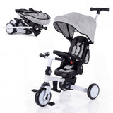 Triciclo infantil plegable 8 en 1 con capota extraíble y barra de empuje