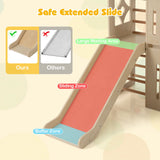 Tobogán infantil 8 en 1 Parque infantil de madera para interiores con escalador y pizarra - Natural