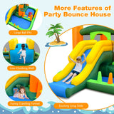 Castillo Hinchable Tropical 8 en 1 con 2 Piscinas de Bolas, Tobogán y Túnel (sin inflador)