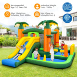 Castillo Hinchable Tropical 8 en 1 con 2 Piscinas de Bolas, Tobogán y Túnel (sin inflador)