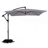 8 x 8 FT Offset Cantilever Patio Umbrella Square Hanging Outdoor Market Umbrella with 360¬∞ Rotation
