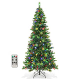 6/7/8 Feet Pre-Lit Artificial Christmas Tree with 300/400/500 LED Lights