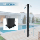 Ducha exterior solar de 9.3 galones con doble cabezal de ducha - Negra