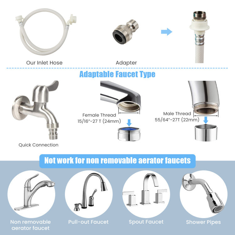 Lavadora de 12 lb totalmente automática con 10 configuraciones