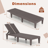 Outdoor PP Chaise Lounge Chairs Set of 2 with 4-Position Adjustable Backrests
