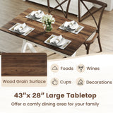 Mesa de comedor moderna, mesa de cocina de madera con estructura en forma de X - Blanca