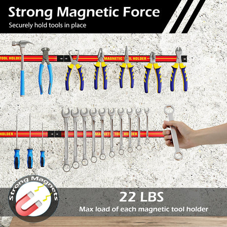 Tira Magnética para Herramientas de 18 Pulgadas con Tornillos de Montaje