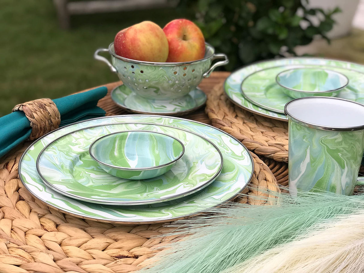 Golden Rabbit Enamelware Mixing Bowls Set of 3 (Modern Monet)