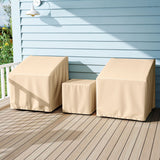 Fundas Impermeables para Muebles de Patio, Fundas para Conjunto de Conversación Exterior de 3 Piezas para Bistró - Beige