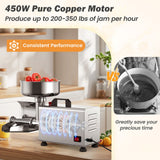 450 W colador eléctrico de tomate, molino de alimentos de calidad comercial, máquina para hacer salsas de acero inoxidable