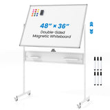 Juego de muebles de oficina: pizarra móvil de 48 x 36 pulgadas + silla con patas entrecruzadas + silla ejecutiva tapizada en lino