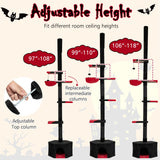 Árbol para gatos gótico de suelo a techo de 97 a 118 pulgadas, ajustable de 5 niveles con condominio - Negro