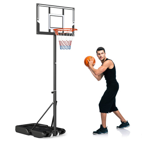 Aro de Baloncesto Portátil Ajustable de 1 a 3 Metros con Base y Ruedas