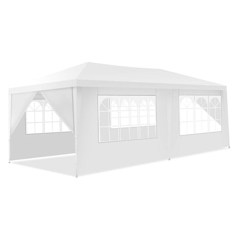 Carpa Toldo de 10 x 20 pies con 6 paredes laterales y bolsa de transporte - Blanco