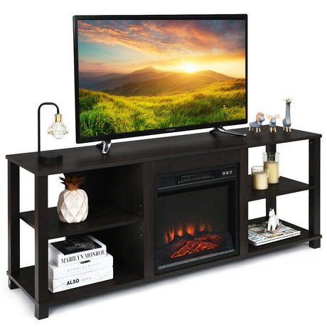 Consola/Mueble para TV de 2 Niveles con Estantes Ajustables