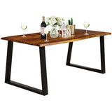 Mesa de comedor rectangular de madera de acacia